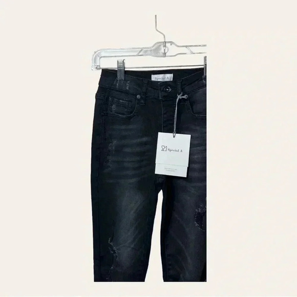 1209. SPECIAL A DENIM JEANS DISTRESSED BLACK IN COLOR‎ SIZE 1 (JUNIORS) - Picture 6 of 13